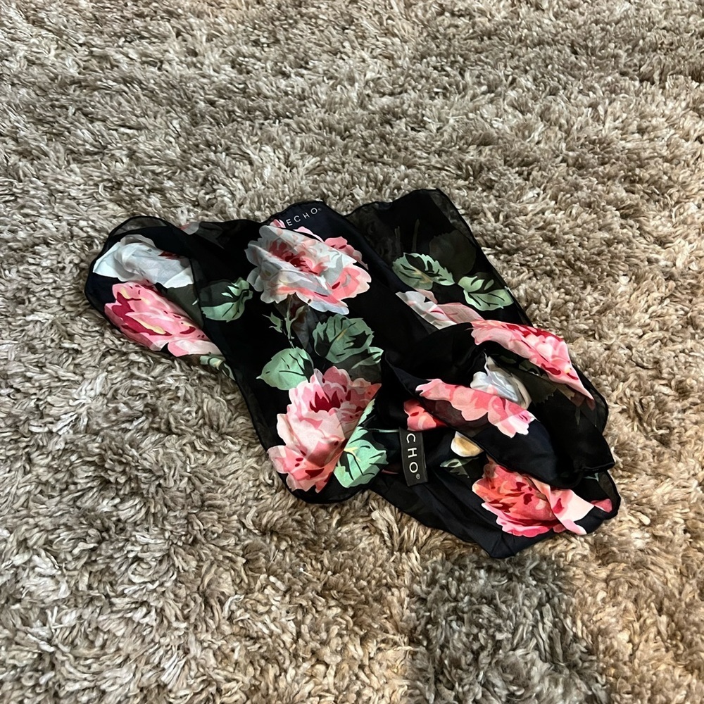 Like new Echo semi sheer floral scarf